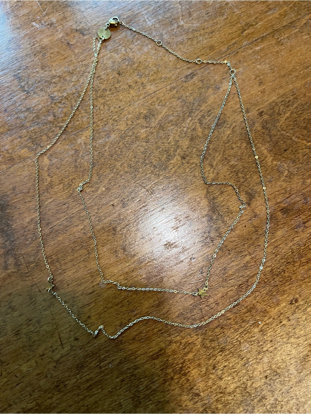 Gold Star Layered Necklace Dainty Chain Adjustable Minimalist celestial